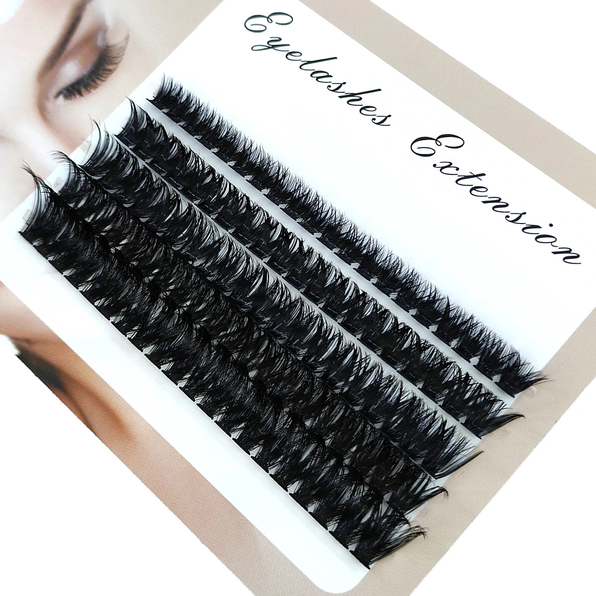 340/390pcs 40D-160D Mix 5D Fluffy Individual Lashes Clusters Extensions False Eyelash DIY at Home Cluster Makeup Eyelash Tools
