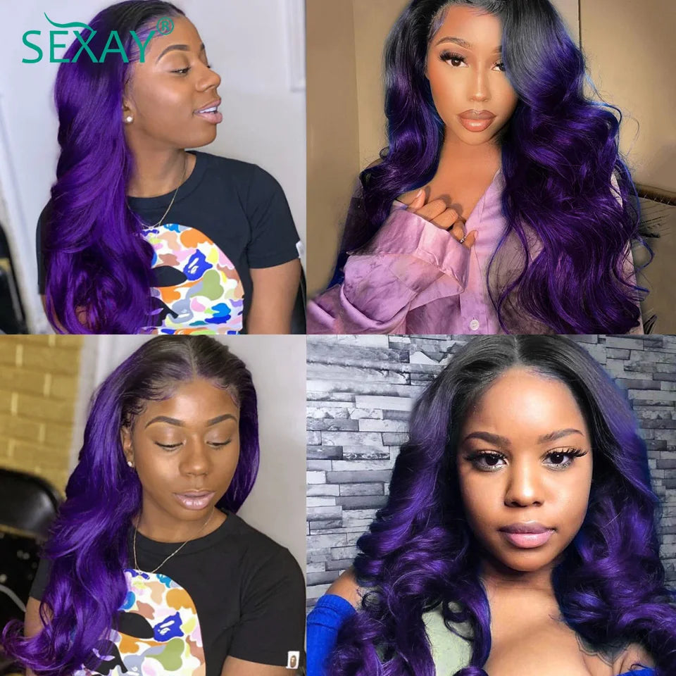 1B Purple Human Hair Weave Bundles 3 Pcs Lot Brazilian Body Wave Ombre Purple Color Human Hair Weft Bundles For Black Women