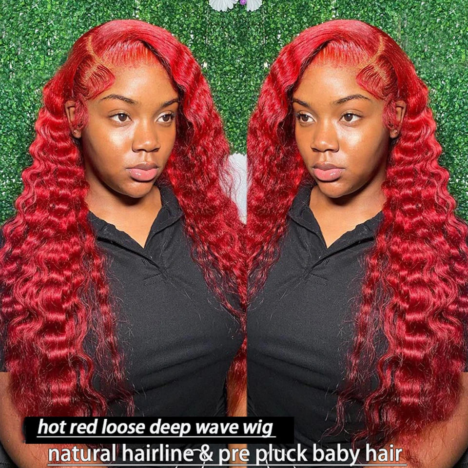 BINF Hair Hot Red Color Loose Deep Wave Bundles Human Hair Colorful Fashion Trends Loose Body Wave Virgin Human Hair Bundles