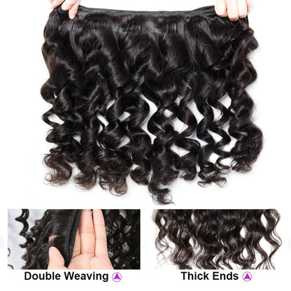 30 34 Inch Loose Wave Bundles Human Hair Burmese Curly Raw Hair Bundles 16A Double Weft Virgin Hair Extensions Quick Weaving