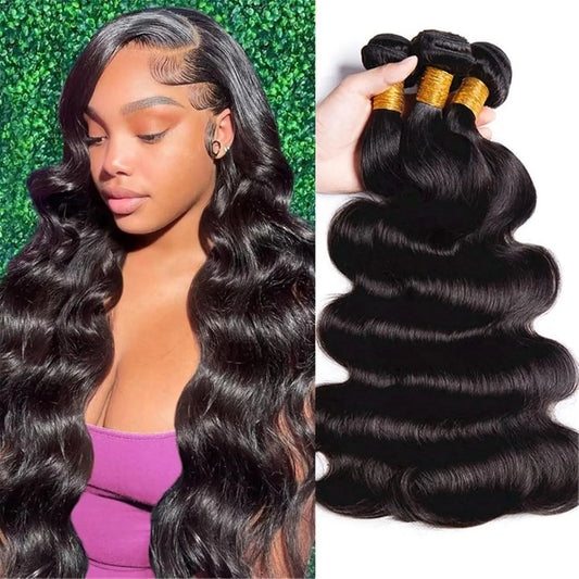 Brazilian Body Wave Bundles Human Hair 24 26 28 Inch 100% Human Hair Bundles Body Wave Remy Hair Weave Bundles